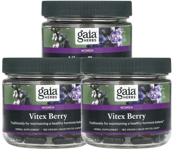 가이아 허브 여성용 바이텍스 베리 캡슐, 3개, 180정 - 쿠팡