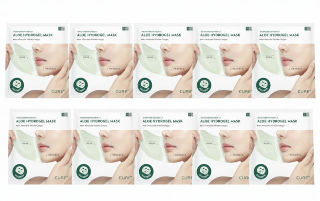 김정문알로에 큐어알파 알로에 하이드로겔 마스크 1매입 10개, 1개입