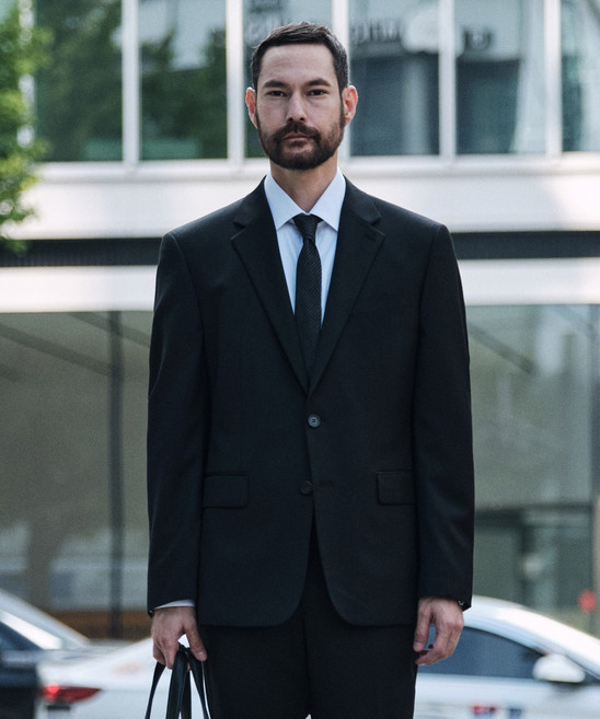 [STCO] 남성 사계절 울혼방 사방스판 수트 세트 클래식핏 블랙