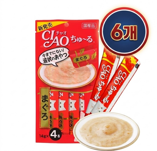 챠오츄르 고양이 짜먹는 간식, 참치, 14g, 24개