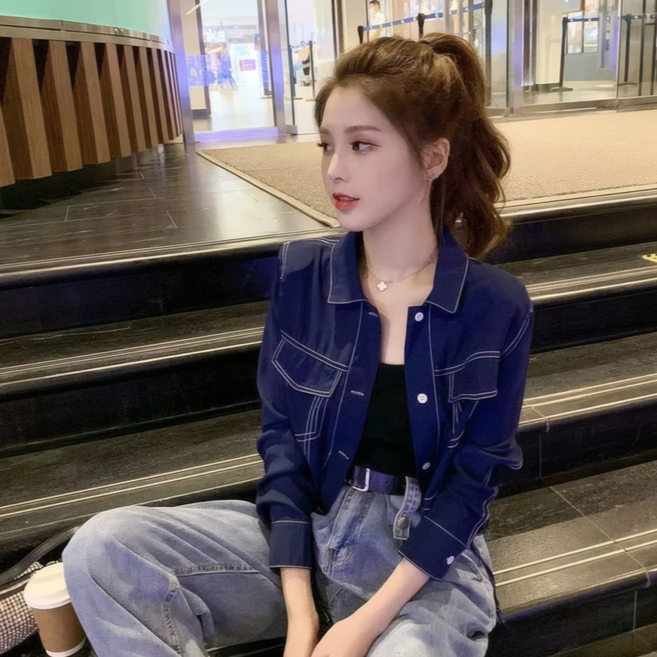 NUNUHANA 봄 여름 데님 자켓 숏 기장 디자인 여성용 데님 캐주얼 라이크 자켓 AMC03285