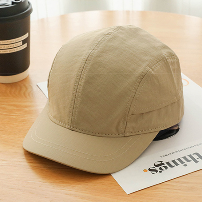 티보라 숏챙모자 챙짧은 모자 숏캡 대두 빅사이즈 러닝 조깅 여자 남자 볼캡, 베이지, 1개