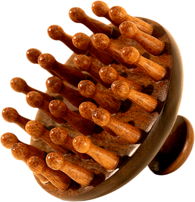 하와잇 원목 괄사 두피 마사지기, 1개