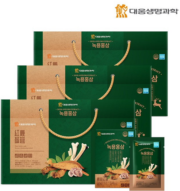 대웅생명과학 녹용 진액 액기스 엑기스 홍삼즙 녹용즙 녹용홍삼즙, 70ml, 90개