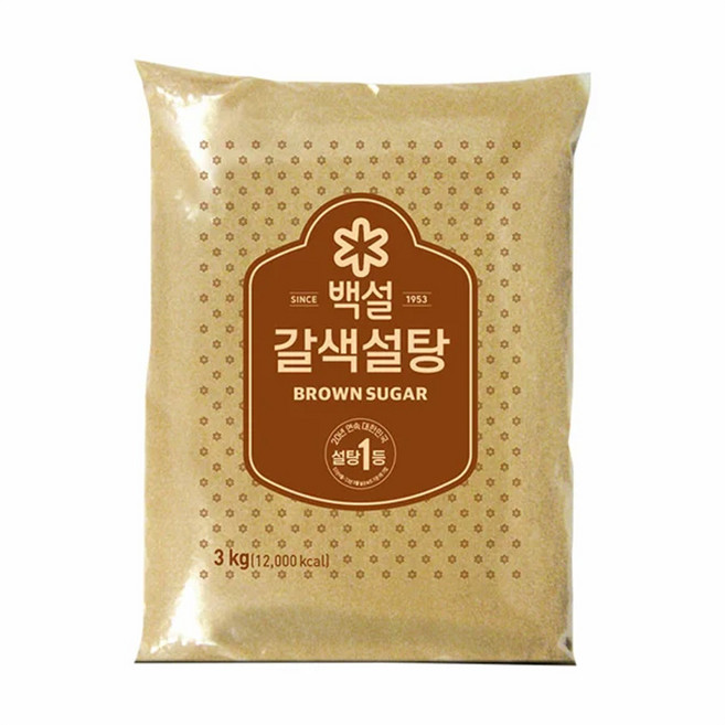 CJ 백설 갈색설탕 3kg 매실 대용량 업소용 청 제빵용, 1개