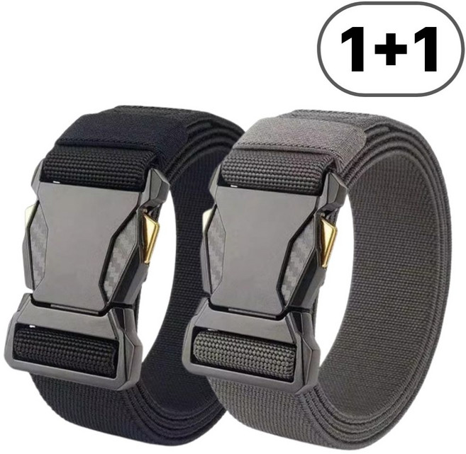 세이브데이 1+1 나일론 등산 아웃도어 작업 벨트, 블랙+그레이