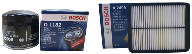 보쉬 엔진오일교환 필터 셋트 그랜져 HG 2.4 하이브리드 오일필터+에어필터 O1182+A2409, 오일필터+에어필터/O1182+A2409, 1세트