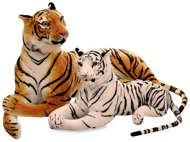 대형 호랑이 인형 진짜같은 장난감 동물 백호 장식 소품 초대형, 50 cm, 1개