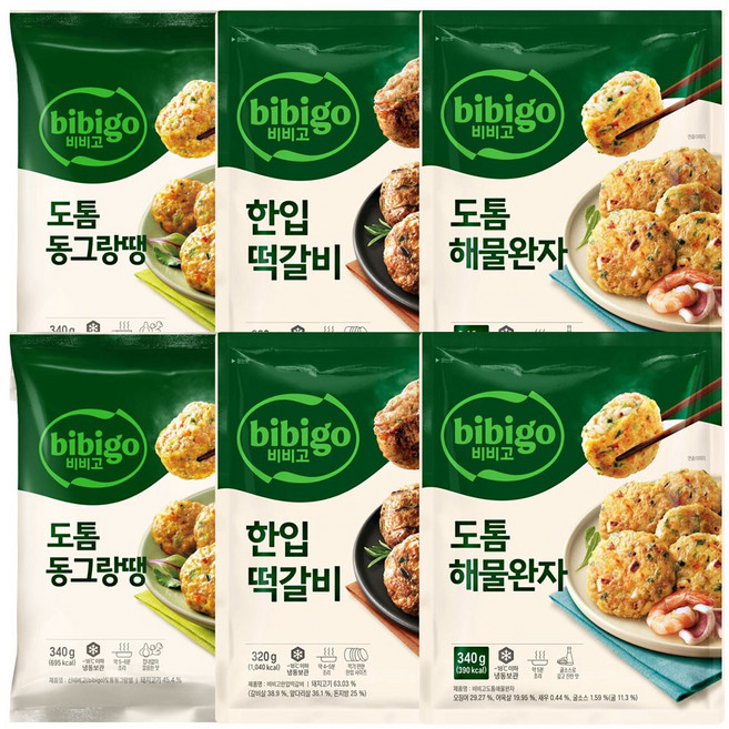 비비고(도톰동그랑땡340g+한입떡갈비320g+도톰해물완자340g), 2세트, 1kg