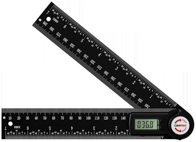 관절각도기 디지털 측정 스틸자 팔꿈치 병원 자 양팔 각도자 앵글미터 플라스틱, 전자 각도자 200mm 알루미늄 합금 신산강 전용, 1개