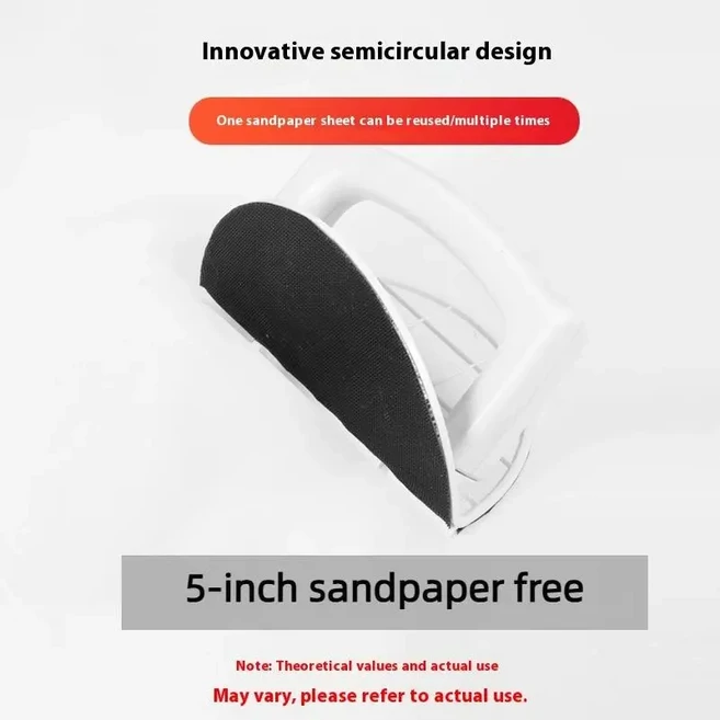 1 세트 플라스틱 코너 샌더 인체공학적 핸드헬드 도구 목공 DIY 프로젝트용 자가 접착 반원형 샌딩 패드 홀, 05 A1