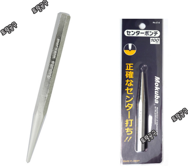 10x100mm ~ 13x150mm 일본정품 모쿠바 센타펀치 E6-100 ~ E6-150 구멍뚫기 망치타격 모쿠바펀치 MOKUBA 토탈공구판매자, 1개