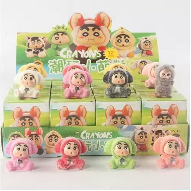 팝마트 라부부& 짱구 랜덤박스 세트12개 POPMART LABUBU 인형 피규어, CRA YONS, 1세트