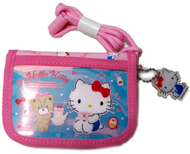 산리오 홀로그램 키링 2단 목걸이지갑 1p 캐릭터 마이멜로디 쿠로미 시나모롤 카드지갑 초등학생 어린이 동전지갑 유아 아동 입학 선물