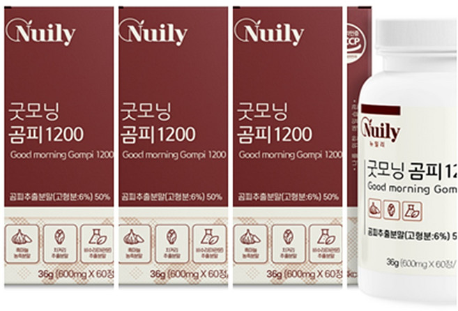 곰피추출물 곰피추출분말 국산곰피 곰피흑마늘 직장인 활력, 4개, 60정