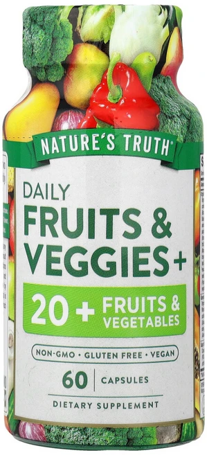 아이허브 Natures Truth (네이처스 트루스) 일일 과일 & 채소+ 베지 캡슐 60정, NTH11075, 1개 - 쿠팡