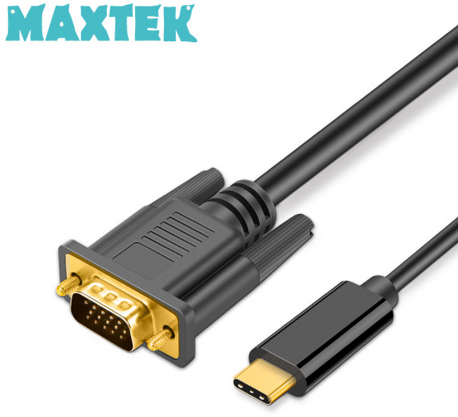 맥스텍 MT050 USB3.1 타입C to VGA 미러링 케이블 1.8M, 1개