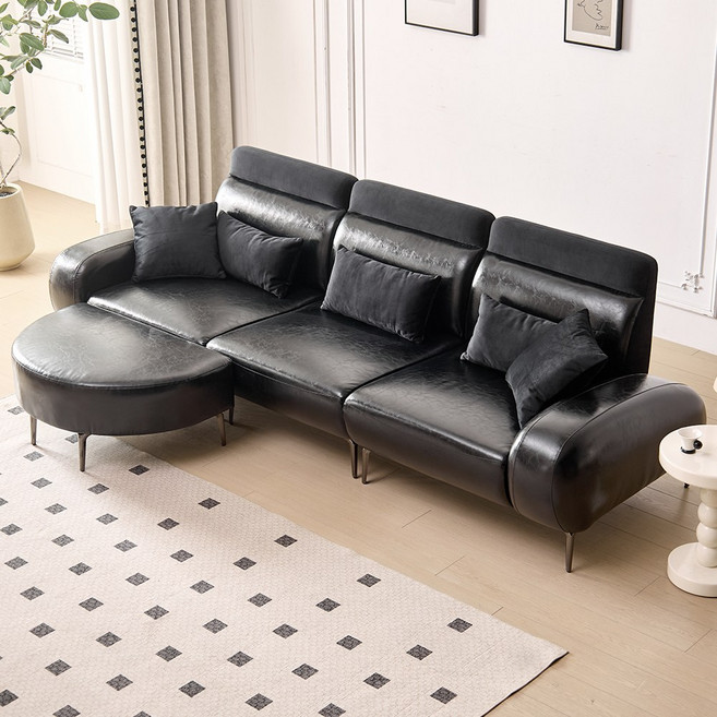 레스 가죽 갤럭시 패브릭 등받이 스윙 3인용 4인용 소파 스툴 추가 가능, 4인+스툴 추가