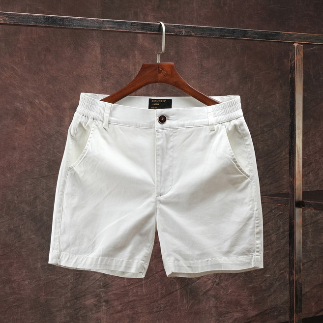 2026新款 男士夏季薄款純白色簡約運動四五分休閒短褲