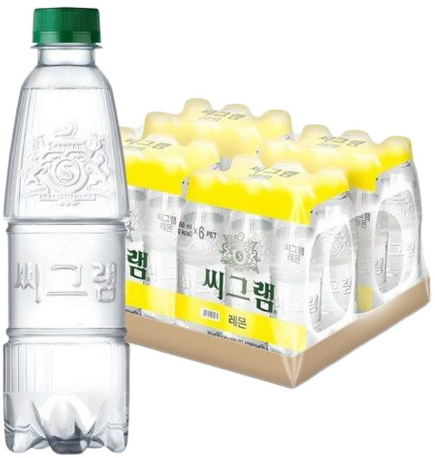 씨그램 레몬 무라벨, 350ml, 24개