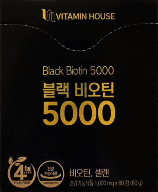 비타민하우스 블랙비오틴 1 000mg x 60정, 1박스