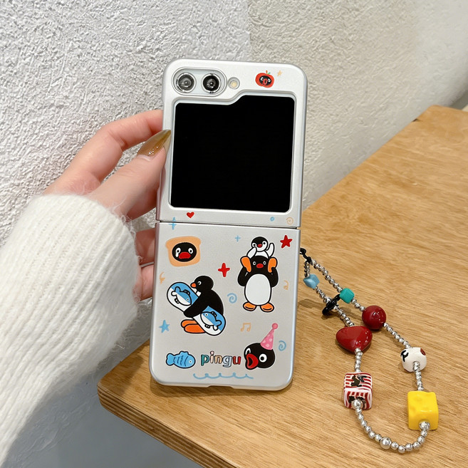 얌코 휴대폰케이스 갤럭시 z플립5 z플립6 z플립7 팔찌 케이스 동물 파티