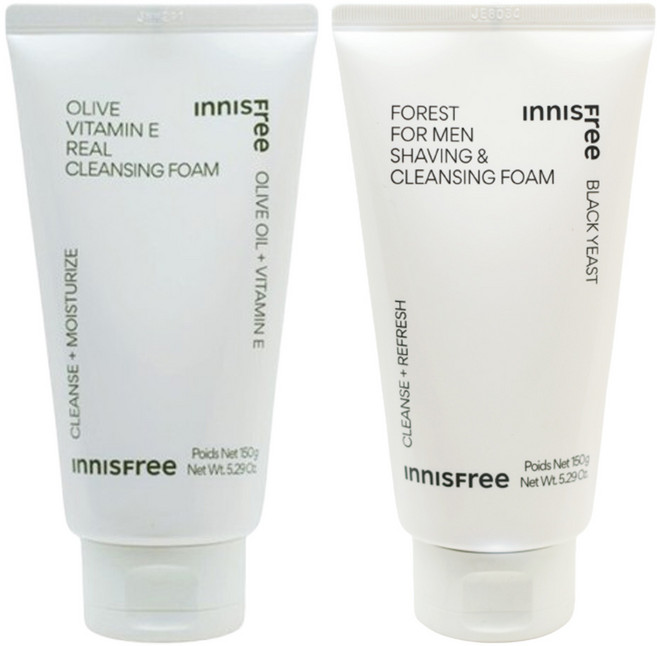 이니스프리 올리브 비타민 E 리얼 클렌징 폼150g+포레스트 포맨 쉐이빙 폼 클렌징 150g, 1개