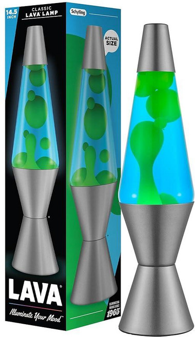 Lava® 램프 - 36.8cm(14.5인치) 퍼플 선셋 오리지널 모션 라이트 옐로우 왁스 및 리퀴드 아이템 #2635 (아마존 독점), 14.5 inches, 초록색