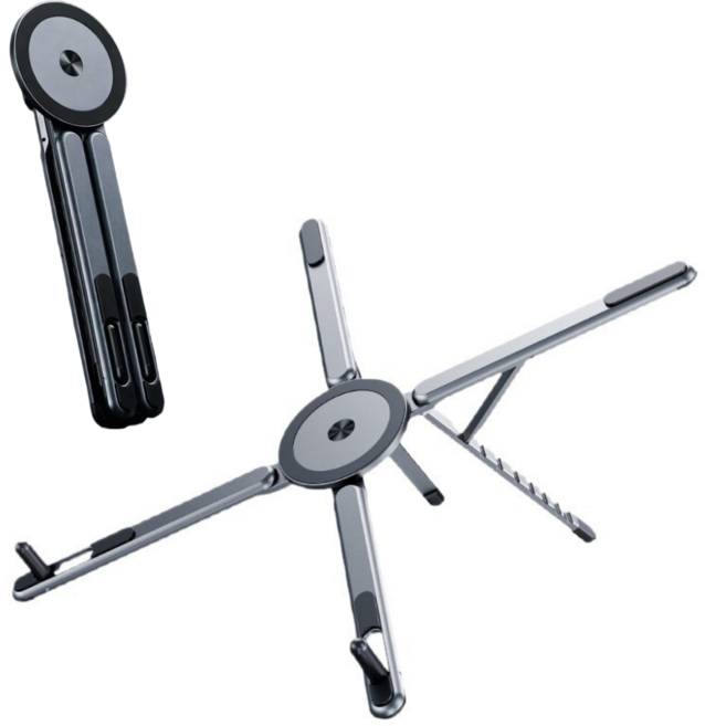 휴대용 접이식 노트북 거치대 맥세이프 태블릿 스마트폰, 1개, 그레이