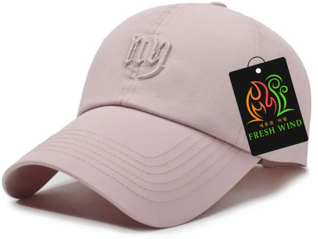 2025 프레쉬윈드 NY&JA 긴창(9CM) 런닝 프리미엄 야구모자, 핑크, 1개