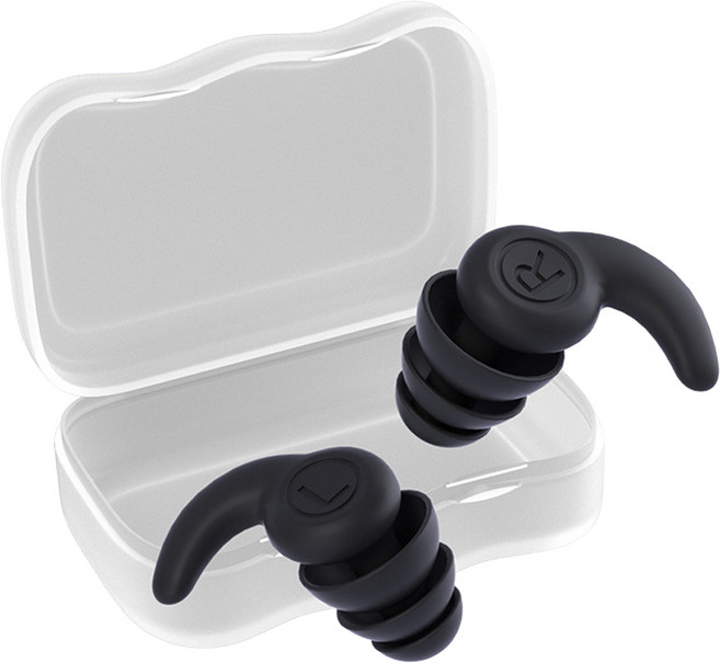 홈블리스마켓 소음 차단 실리콘 수면 귀마개, 블랙, 1세트, 1쌍