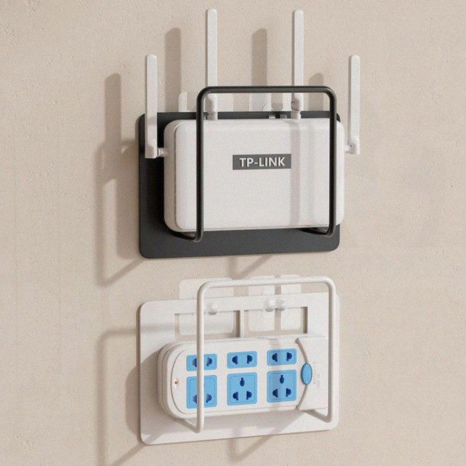 무타공 벽걸이 공유기 거치대 거실 TV 와이파이 라우터 셋톱박스 숨기기 수납 브라켓, 1개, ycjy 화이트