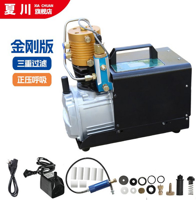 산소통 될수 변경 잠수 펌프 충전기 블랙, 18 삼중 여과-양압-자동(킹콩)
