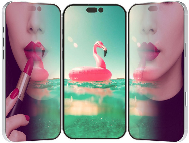 로랜텍 미러미 프리미엄 풀커버 강화유리 휴대폰 액정보호필름 핑크 2p 세트, 1세트