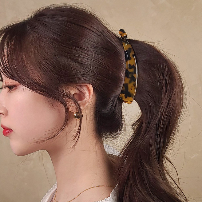 초콜리트쥬얼리 모먼트 셀룰로오스 프랑스핀 프렌치 마블 포니테일 헤어 집게 바나나핀 - 3color