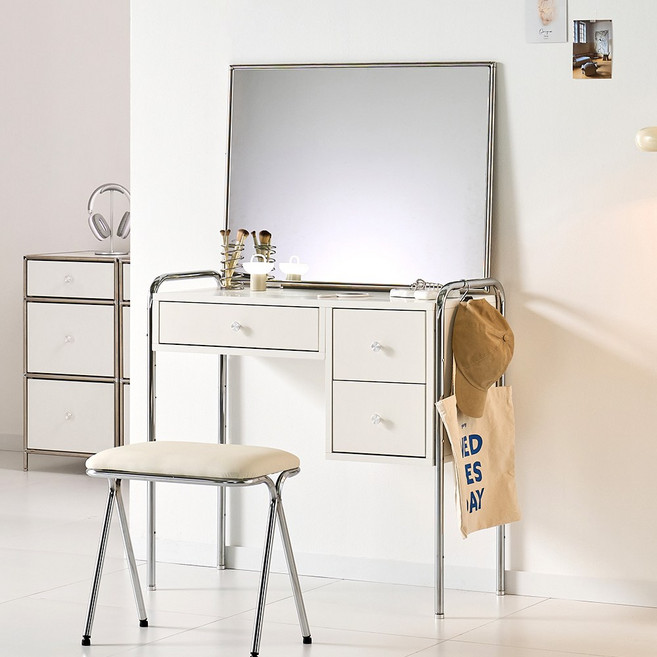 아이뉴 800 콘솔 미드센츄리 수납 화장대(거울 미포함), 01.바닐라화이트