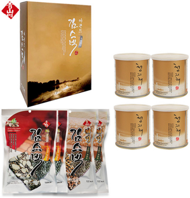 청산에 김스낵 3호 선물세트 [청자채캔4 현미김스낵30g 아몬드김스낵30g], 1개