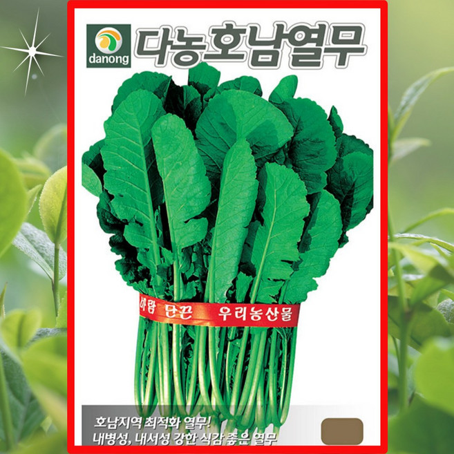 호남열무 25g 내병성 내서성이 강한 식감 좋은 호남지역 최적화 열무씨앗 종자 다농 영미의정원, 1개