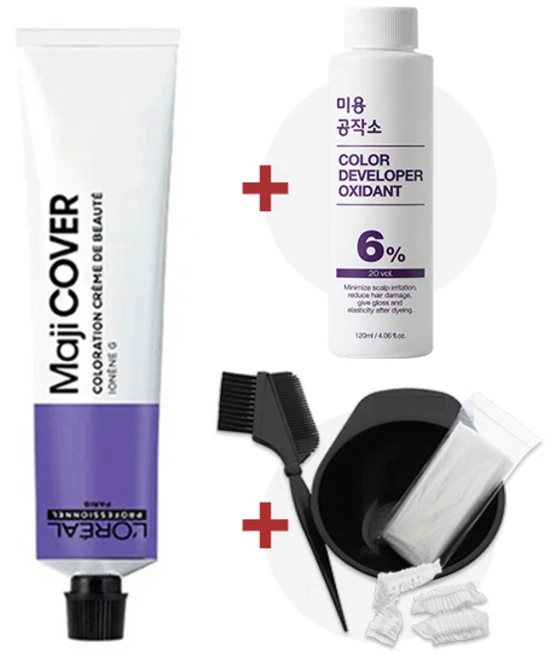 (산화제+시술도구)로레알 마지커버 50ml, 10 금색, 1개 - 쿠팡