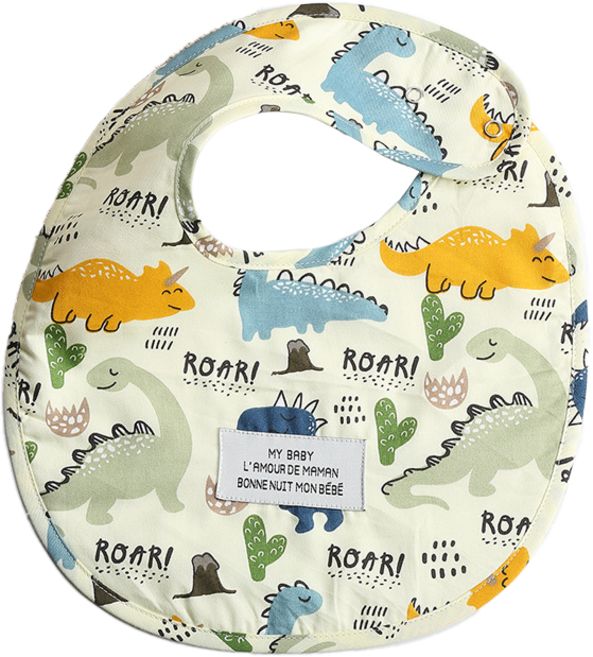 口水巾 圍兜兜 吃飯圍兜 寶寶圍兜 嬰兒圍兜 嬰兒口水巾 口水圍兜 口水圍兜 寶寶口水巾 口水巾圍兜, 1個, 恐龍