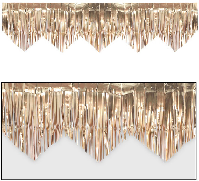 파티짱 V 컷팅 수술 커튼 파티 소품 가랜드 장식, 1개, 샴페인골드