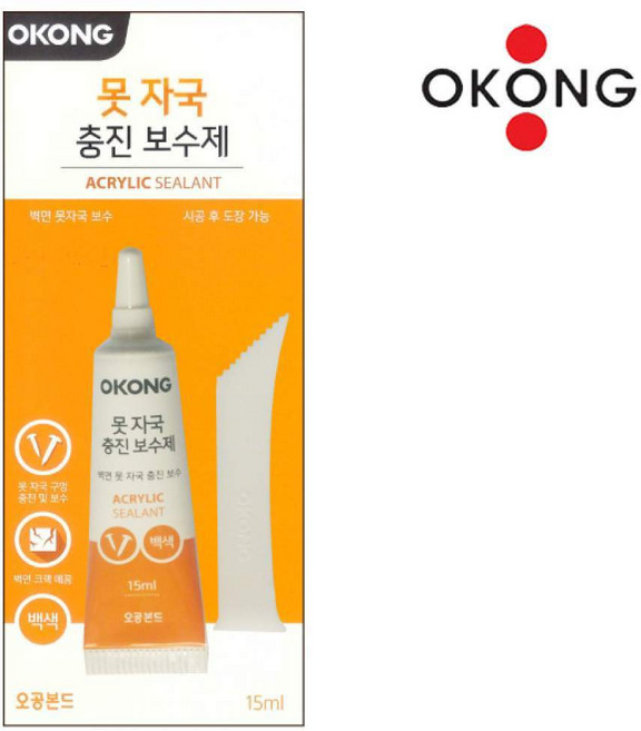 포유박스 오공 벽면 못자국 충진 보수제 백색 15ml 마루흠집보수제 마루바닥보수제 틈새메꿈충진제 나무바닥흠집보수제 타일흠집보수제