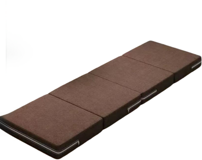 4단 접이식 토퍼 매트리스 원룸 바닥 수면 매트 휴대용 캠핑 매트