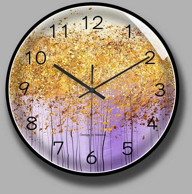 돈 들어오는 벽시계 금전운 골드 돈나무 가게 개업 선물 시계 금장, G, 12인치