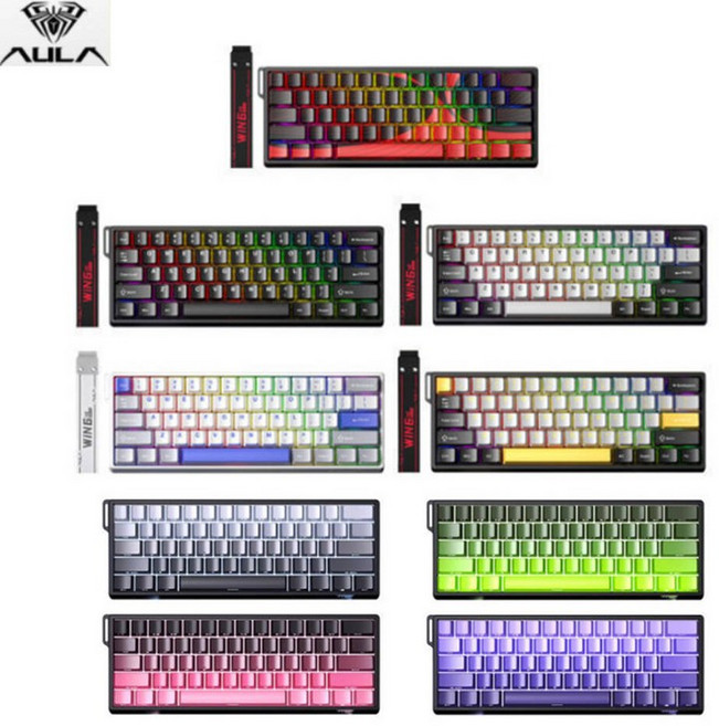 [성의] 독거미 AULA WiN 60/68HE/MAX/PRO 유선 8K 마그네틱 게이밍 키보드 폴링률 스위치 메탈보강판 RGB램프 시즌신상, WiN-60HE화이트측각, 회목그레이축, WiN-60HE화이트측각, 회목그레이축