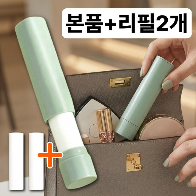 다비제 휴대용 미니 돌돌이 크리너 먼지제거 찍찍이 리필, 1세트