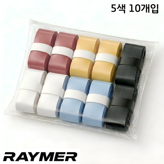 레이머 배드민턴 그립 땀흡수 테니스 공용 미끄럼방지 오버그립, 10개, 혼합5색