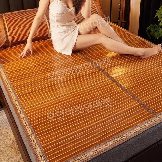 대나무 쿨매트 등나무 침구 여름 싱글사이즈 침대 마루 자리, 5. 아이스 광택 매트(베갯잇 없음)