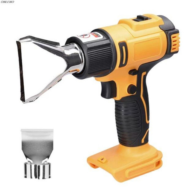 공업용 열풍기 핫 에어 히팅건 무선 히트 건 건 산업용 헤어 드라이어 전기 히트 건 온도 조절 가능 18v 배터리, 1개