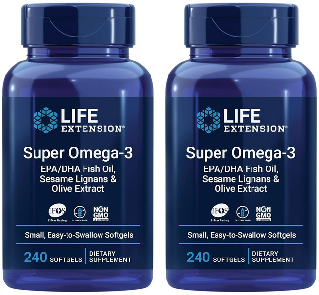 LIFE EXTENSION 超級Omega-3魚油軟膠囊, 240顆, 2罐